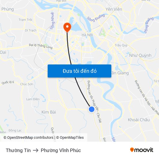 Thường Tín to Phường Vĩnh Phúc map
