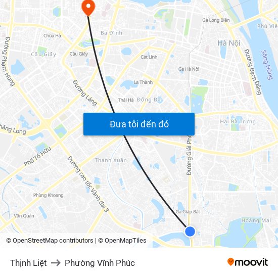 Thịnh Liệt to Phường Vĩnh Phúc map