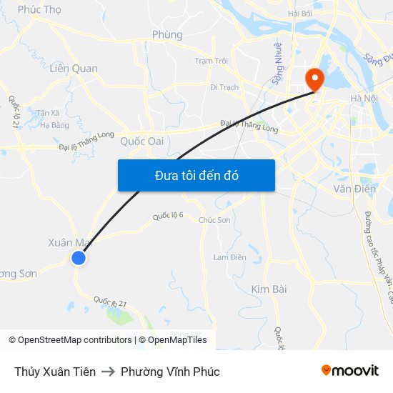 Thủy Xuân Tiên to Phường Vĩnh Phúc map