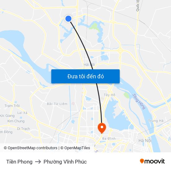 Tiền Phong to Phường Vĩnh Phúc map