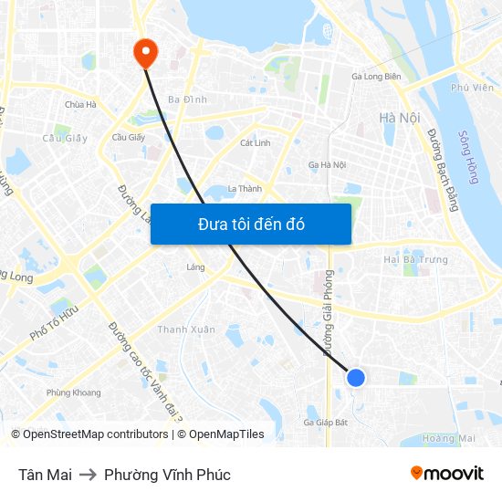 Tân Mai to Phường Vĩnh Phúc map