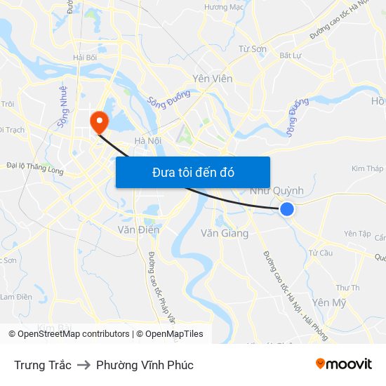 Trưng Trắc to Phường Vĩnh Phúc map