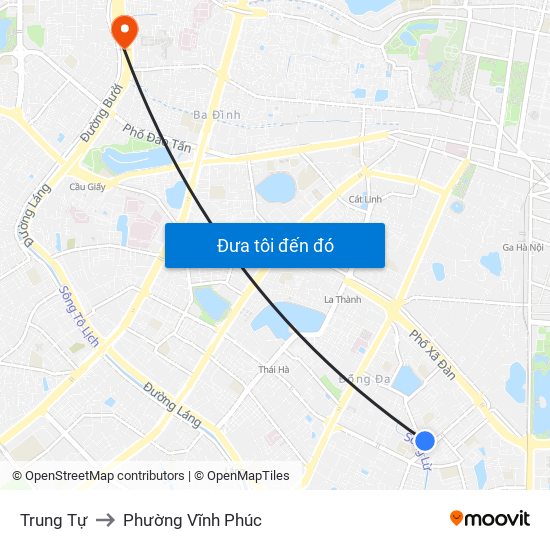 Trung Tự to Phường Vĩnh Phúc map