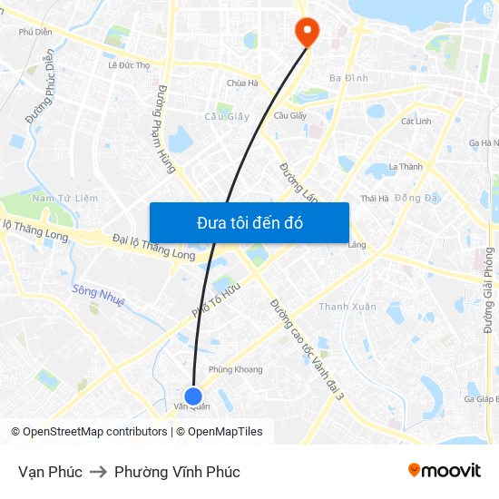 Vạn Phúc to Phường Vĩnh Phúc map