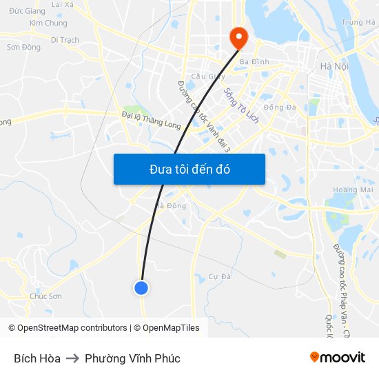 Bích Hòa to Phường Vĩnh Phúc map