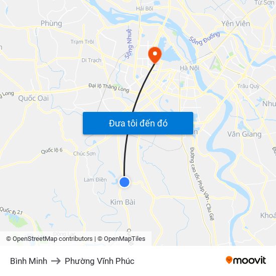 Bình Minh to Phường Vĩnh Phúc map