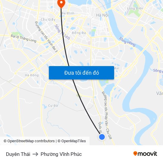 Duyên Thái to Phường Vĩnh Phúc map