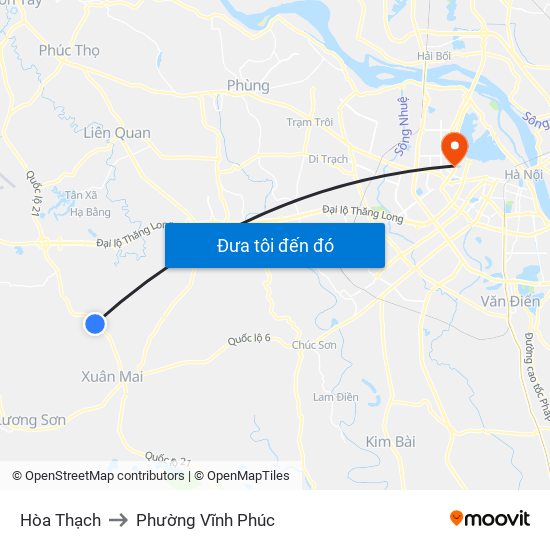 Hòa Thạch to Phường Vĩnh Phúc map