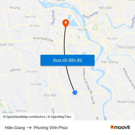Hiền Giang to Phường Vĩnh Phúc map