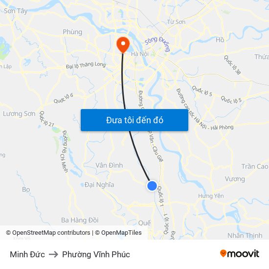 Minh Đức to Phường Vĩnh Phúc map