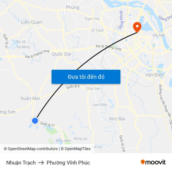 Nhuận Trạch to Phường Vĩnh Phúc map