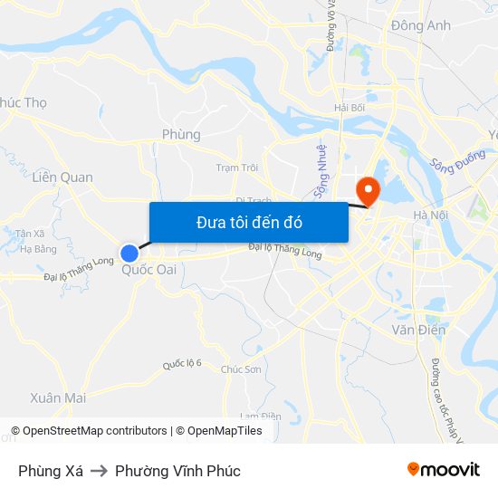 Phùng Xá to Phường Vĩnh Phúc map