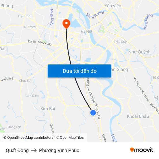Quất Động to Phường Vĩnh Phúc map