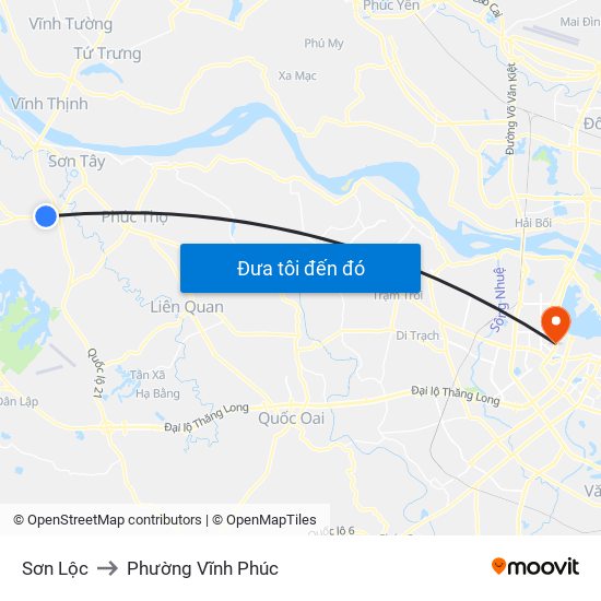 Sơn Lộc to Phường Vĩnh Phúc map