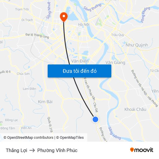 Thắng Lợi to Phường Vĩnh Phúc map