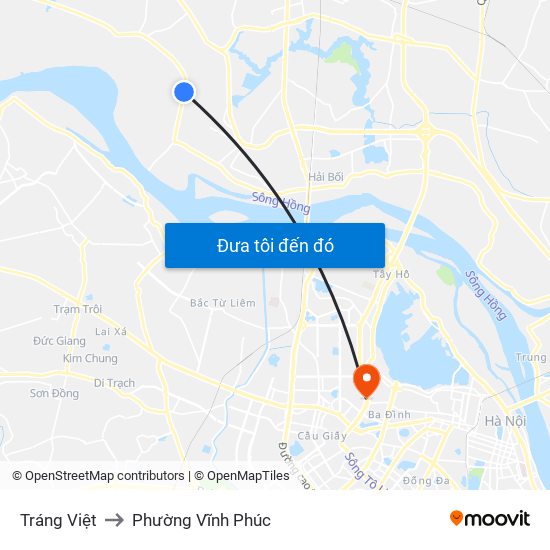 Tráng Việt to Phường Vĩnh Phúc map