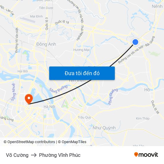Võ Cường to Phường Vĩnh Phúc map