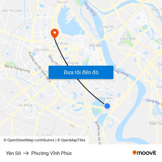 Yên Sở to Phường Vĩnh Phúc map