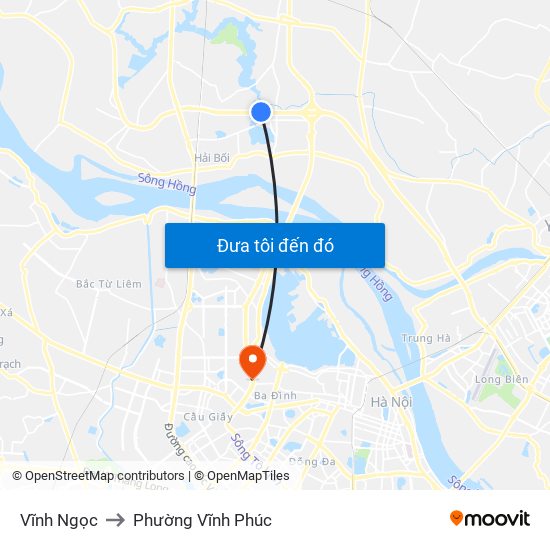 Vĩnh Ngọc to Phường Vĩnh Phúc map