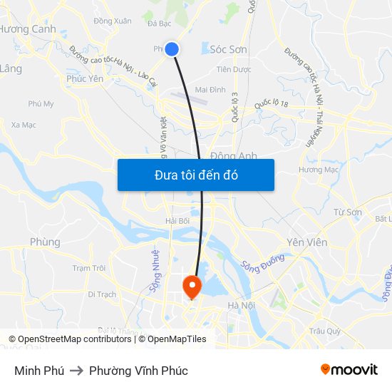 Minh Phú to Phường Vĩnh Phúc map