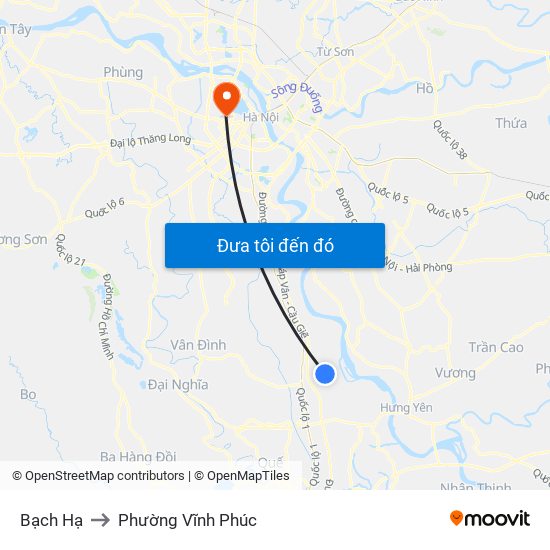 Bạch Hạ to Phường Vĩnh Phúc map