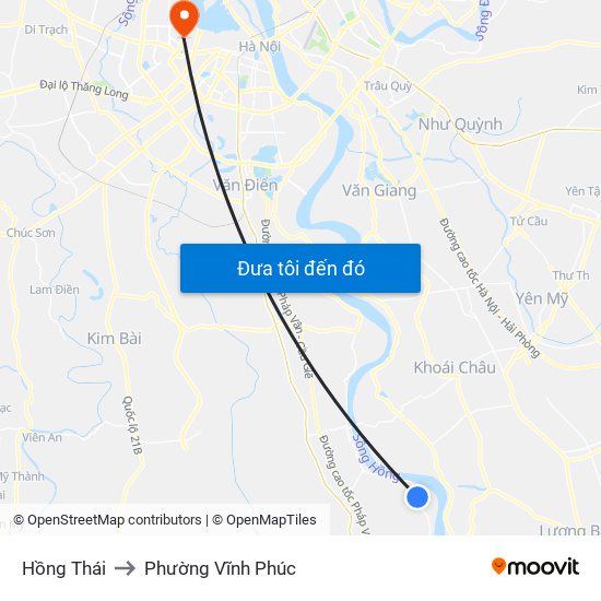 Hồng Thái to Phường Vĩnh Phúc map