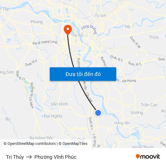 Tri Thủy to Phường Vĩnh Phúc map