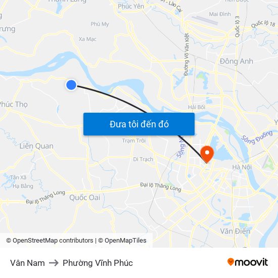 Vân Nam to Phường Vĩnh Phúc map