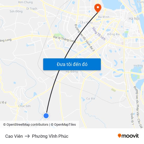 Cao Viên to Phường Vĩnh Phúc map
