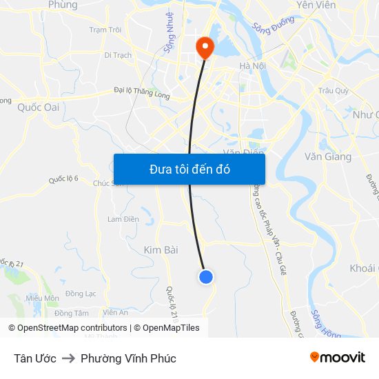 Tân Ước to Phường Vĩnh Phúc map