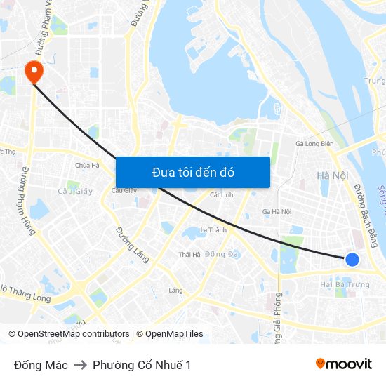 Đống Mác to Phường Cổ Nhuế 1 map