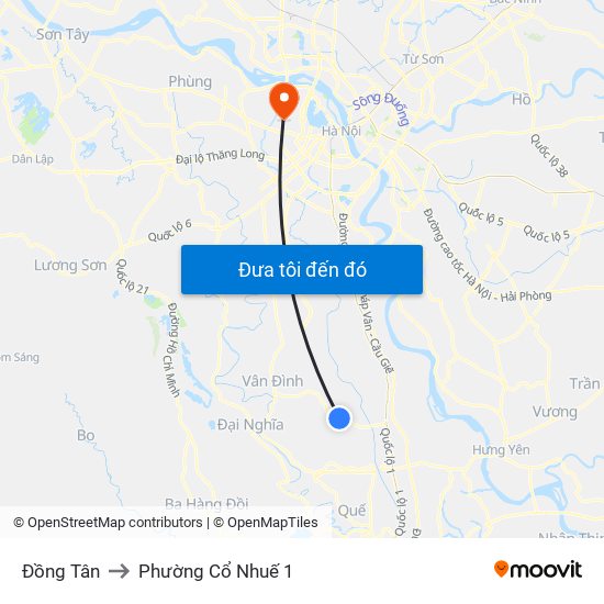 Đồng Tân to Phường Cổ Nhuế 1 map