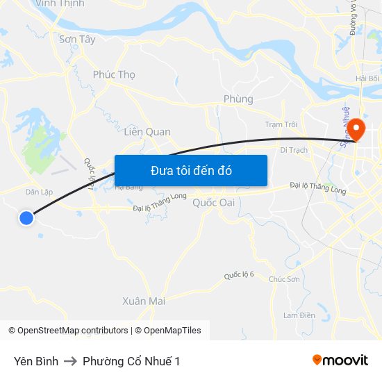 Yên Bình to Phường Cổ Nhuế 1 map