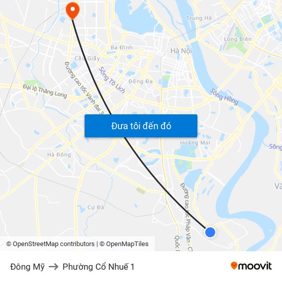 Đông Mỹ to Phường Cổ Nhuế 1 map