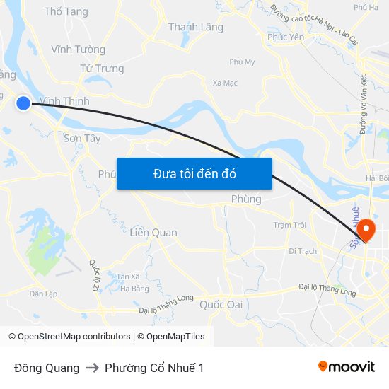 Đông Quang to Phường Cổ Nhuế 1 map