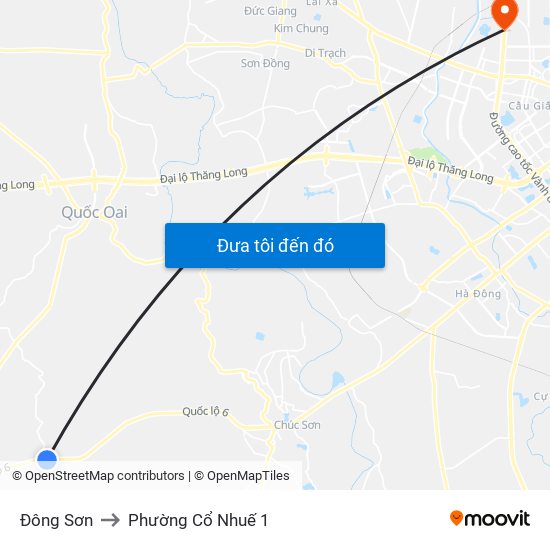 Đông Sơn to Phường Cổ Nhuế 1 map