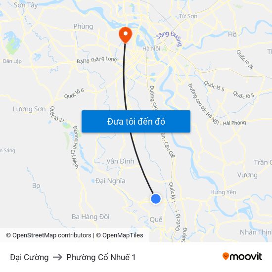 Đại Cường to Phường Cổ Nhuế 1 map