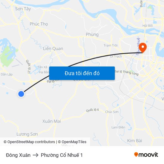 Đông Xuân to Phường Cổ Nhuế 1 map