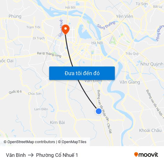 Văn Bình to Phường Cổ Nhuế 1 map