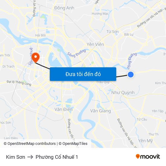 Kim Sơn to Phường Cổ Nhuế 1 map