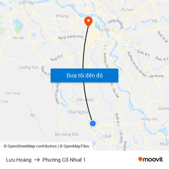 Lưu Hoàng to Phường Cổ Nhuế 1 map