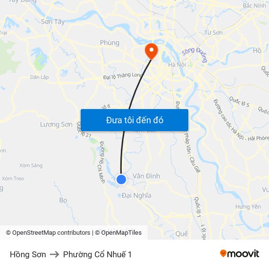 Hồng Sơn to Phường Cổ Nhuế 1 map