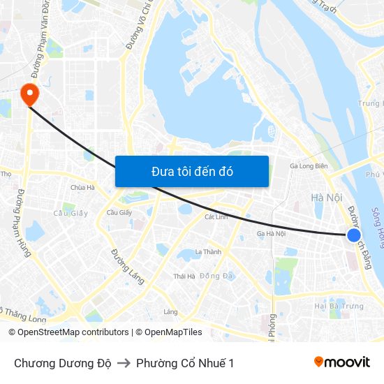 Chương Dương Độ to Phường Cổ Nhuế 1 map