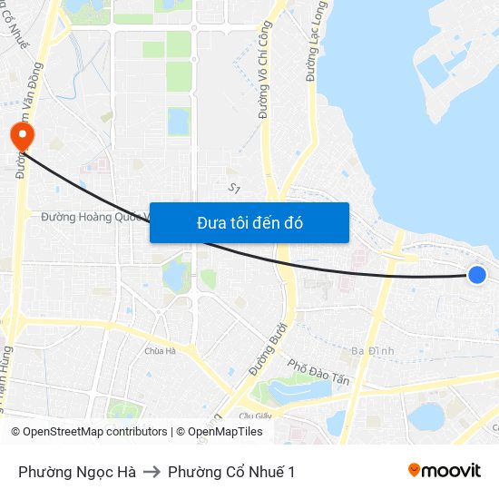 Phường Ngọc Hà to Phường Cổ Nhuế 1 map