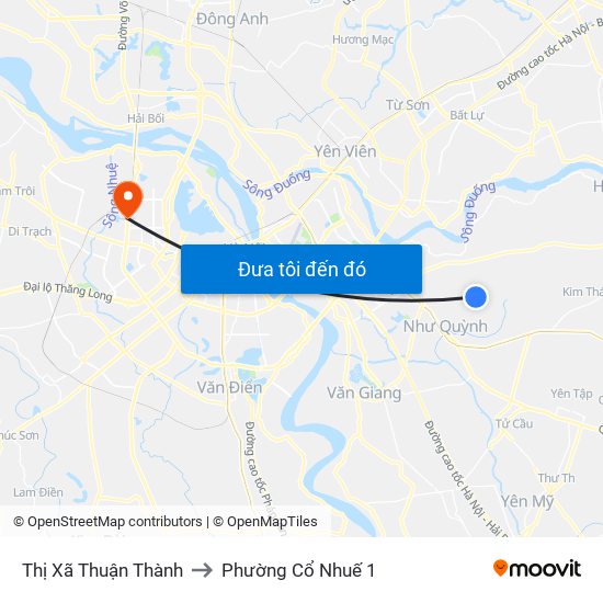 Thị Xã Thuận Thành to Phường Cổ Nhuế 1 map