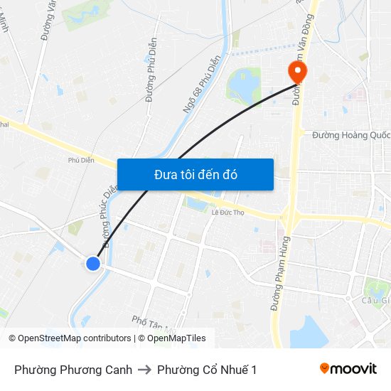 Phường Phương Canh to Phường Cổ Nhuế 1 map