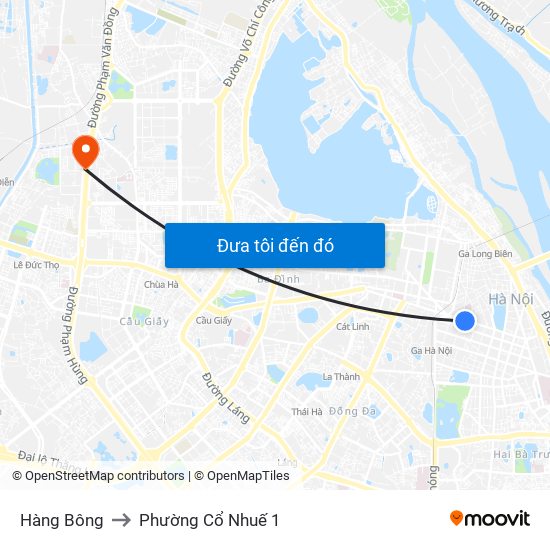 Hàng Bông to Phường Cổ Nhuế 1 map