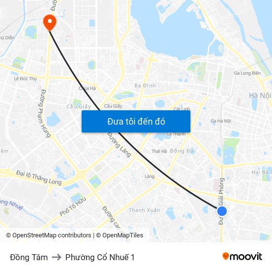 Đồng Tâm to Phường Cổ Nhuế 1 map