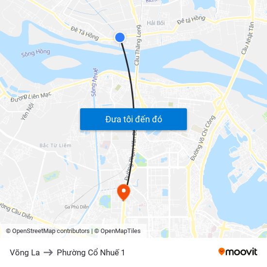 Võng La to Phường Cổ Nhuế 1 map