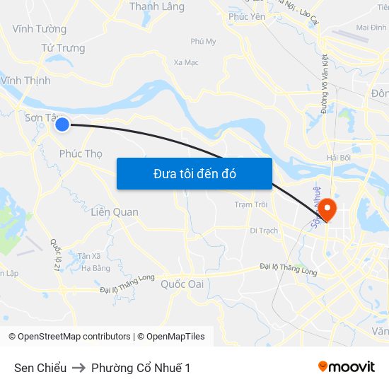 Sen Chiểu to Phường Cổ Nhuế 1 map